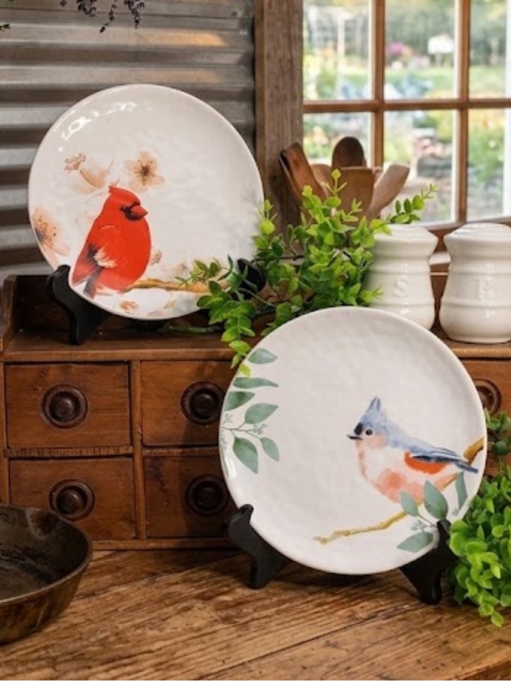 🆕Wild Bird Plates Cardinal Bluebird NWT Set of 2 by Giftcraft Home Decor Serving